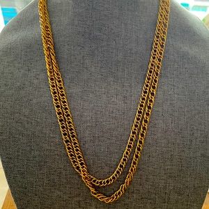 Vintage Signed 54” Trifari Rolo Chain Necklace